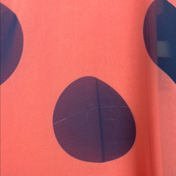 CHARLIE B Orange and Polka Dot Blue Boxy Blouse Size Medium - Picture 9 of 10